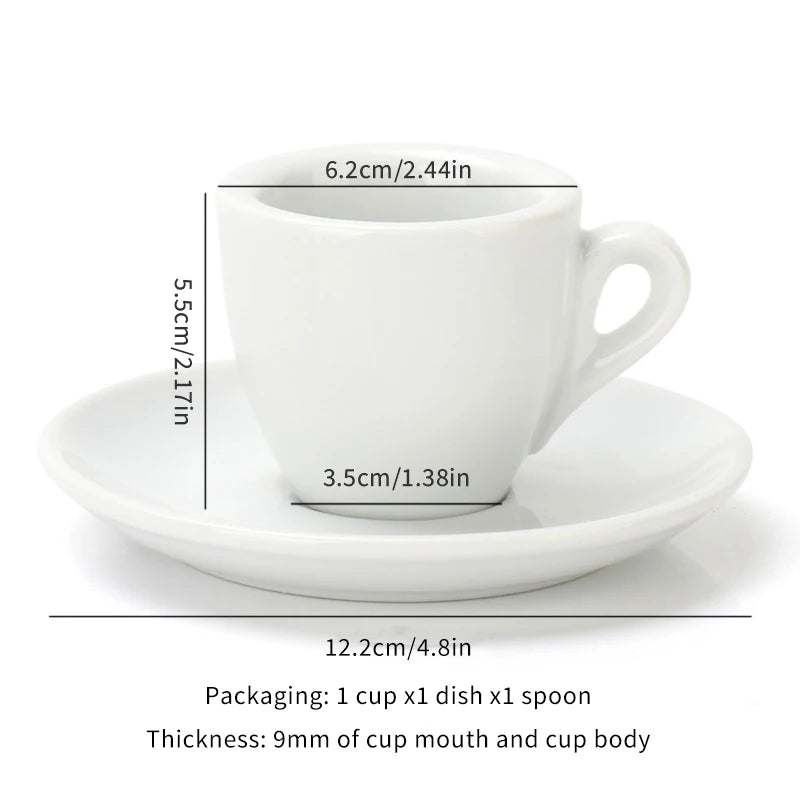 Porcelain Espresso Cup Set 50ml Cappuccino Coffee Mugs express Shots Cup with Saucer Delicate Coffee Accessories