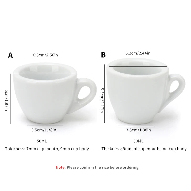 Porcelain Espresso Cup Set 50ml Cappuccino Coffee Mugs express Shots Cup with Saucer Delicate Coffee Accessories