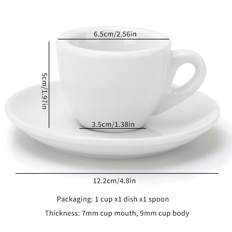 Porcelain Espresso Cup Set 50ml Cappuccino Coffee Mugs express Shots Cup with Saucer Delicate Coffee Accessories